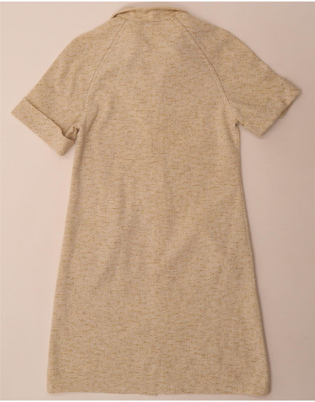 Vintage mujer cambio vestido Reino Unido 14 medio beige moteado