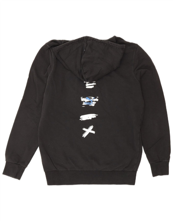 Puma Sudadera con capucha gráfica para hombre, talla pequeña, algodón negro