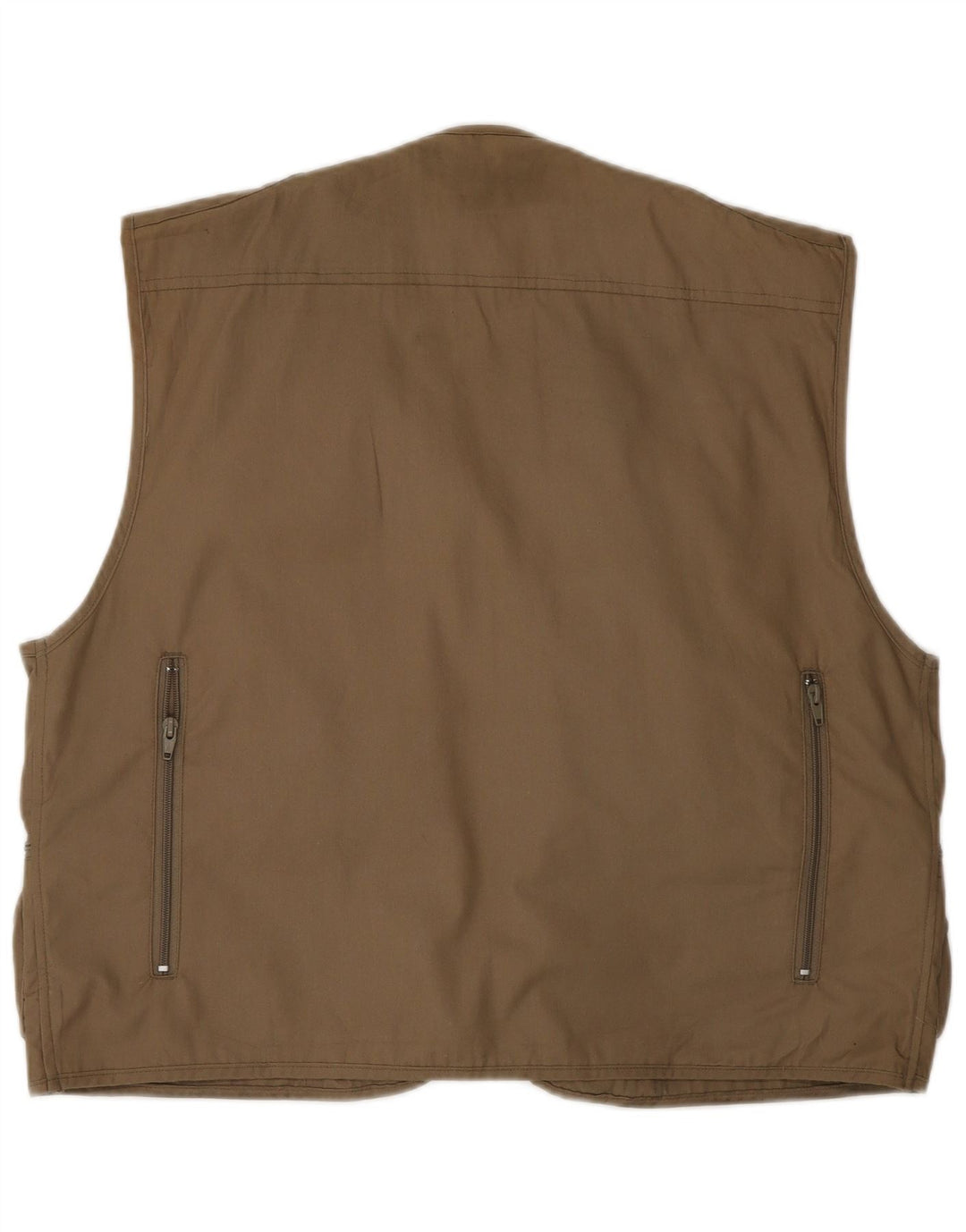 Vintage hombres utilidad Gilet Reino Unido 42 XL algodón marrón