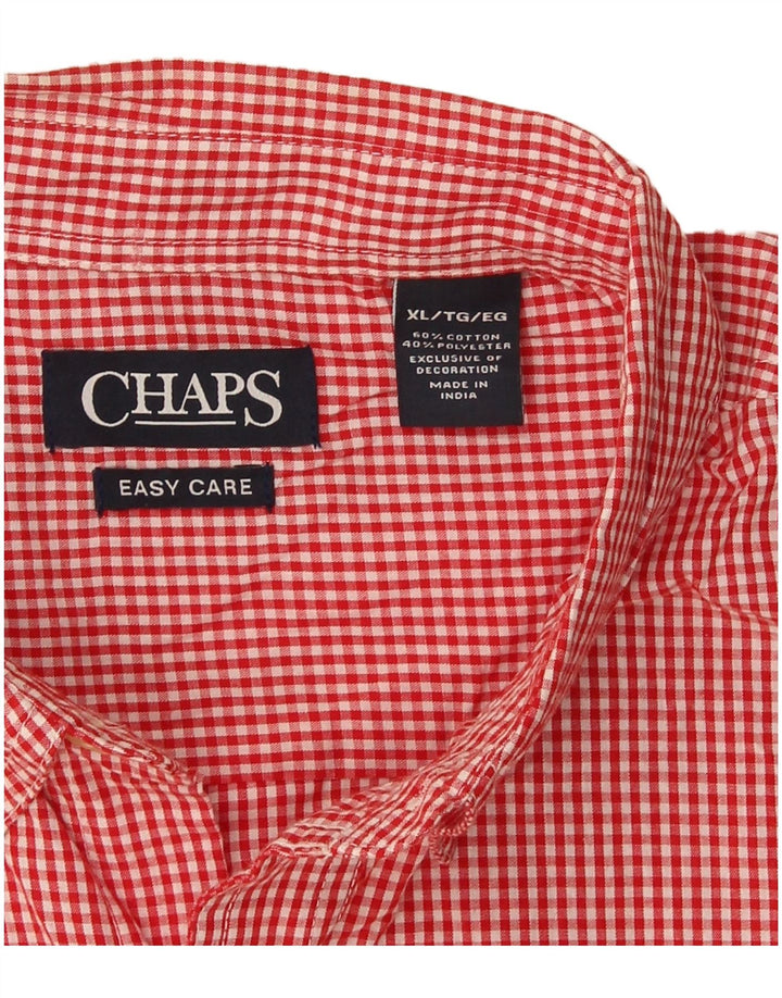 Chaps Camisa de fácil cuidado para hombre XL Algodón a cuadros rojo