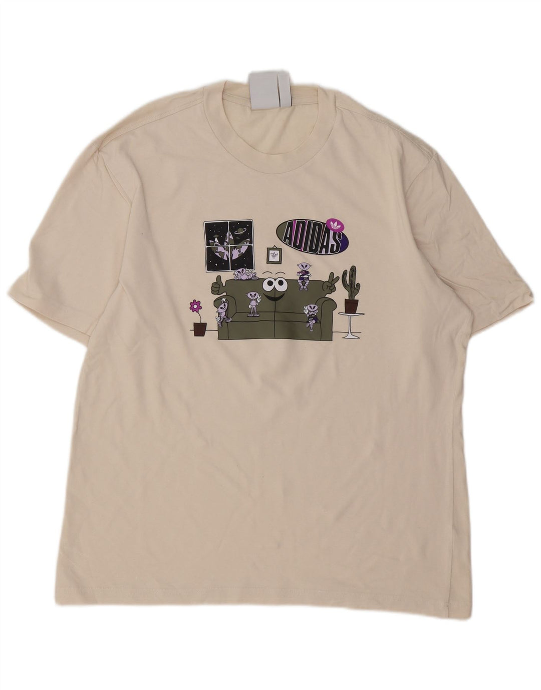 ADIDAS Camiseta gráfica para hombre Top Grande Blanco