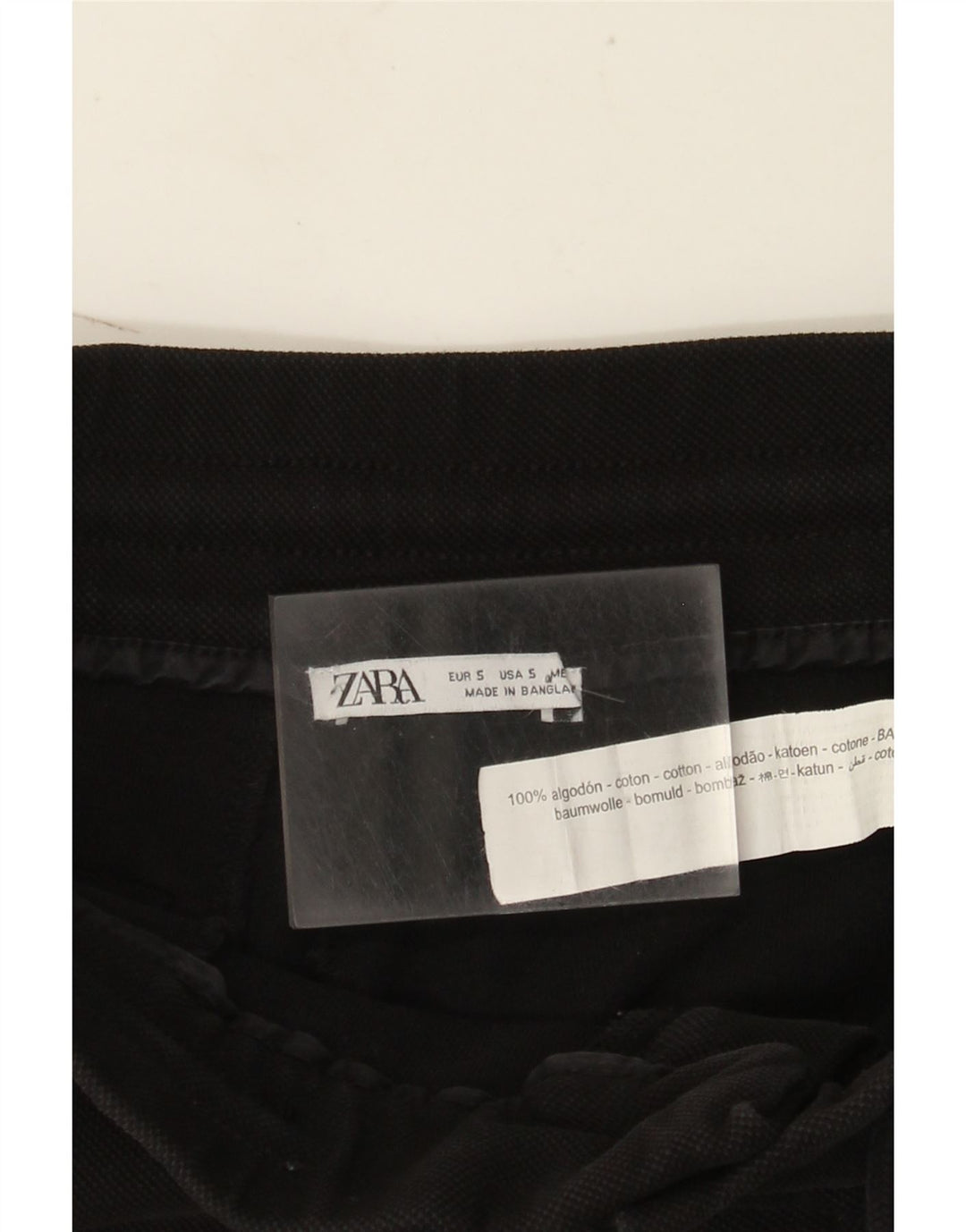 Zara Hombre Shorts Cargo Pequeño W30 Algodón Negro