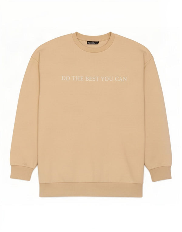 Zara Mujer Sudadera Gráfica Jumper UK 10 Small Beige Algodón