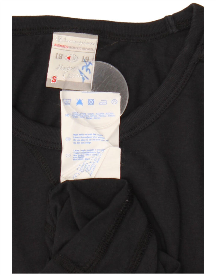 CHAMPION Camiseta con gráfico Heritage Classics para mujer UK 10 Small Black