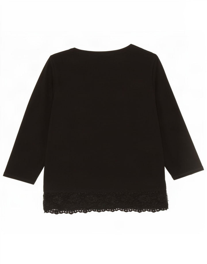Marks & Spencer Blusa de manga 3/4 para mujer UK 44 Viscosa negra mediana