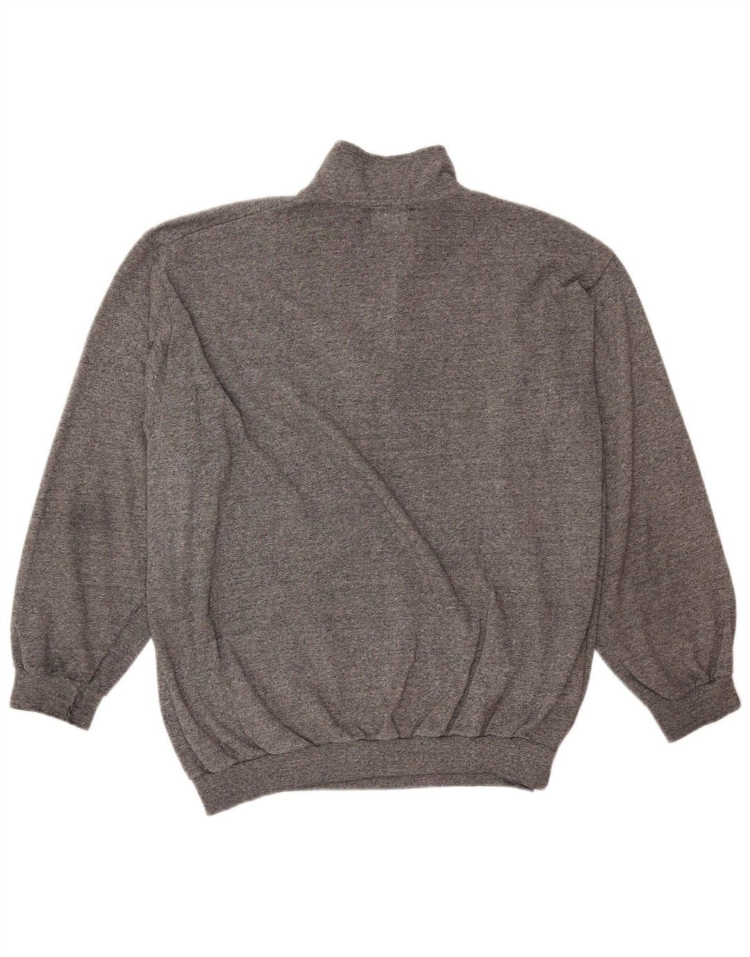 VINTAGE Mujer Zip Neck Sudadera Jumper UK 18 XL Gris Flecked