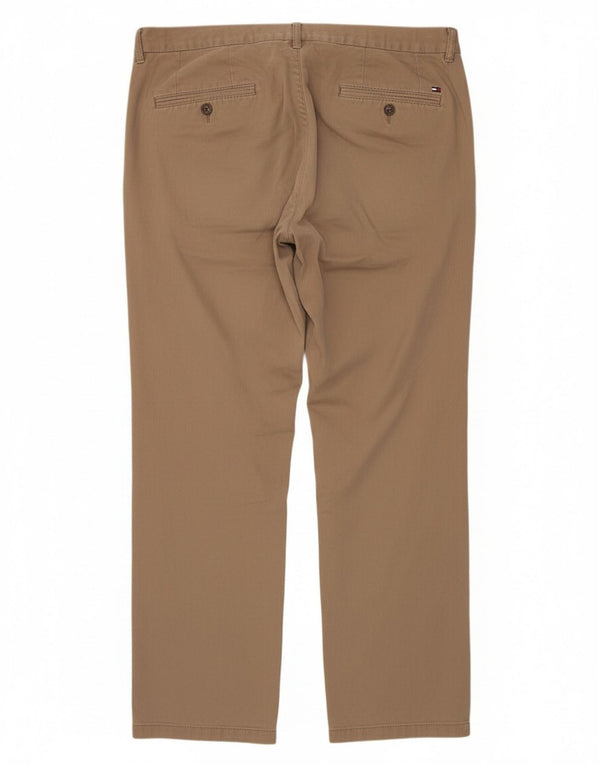 Tommy Hilfiger Pantalones chinos rectos para hombre W34 L30 Algodón beige