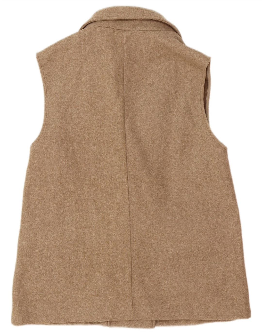 Zara Mujer Chaleco Utilitario De Doble Botonadura UK 42 Poliéster Beige Medio