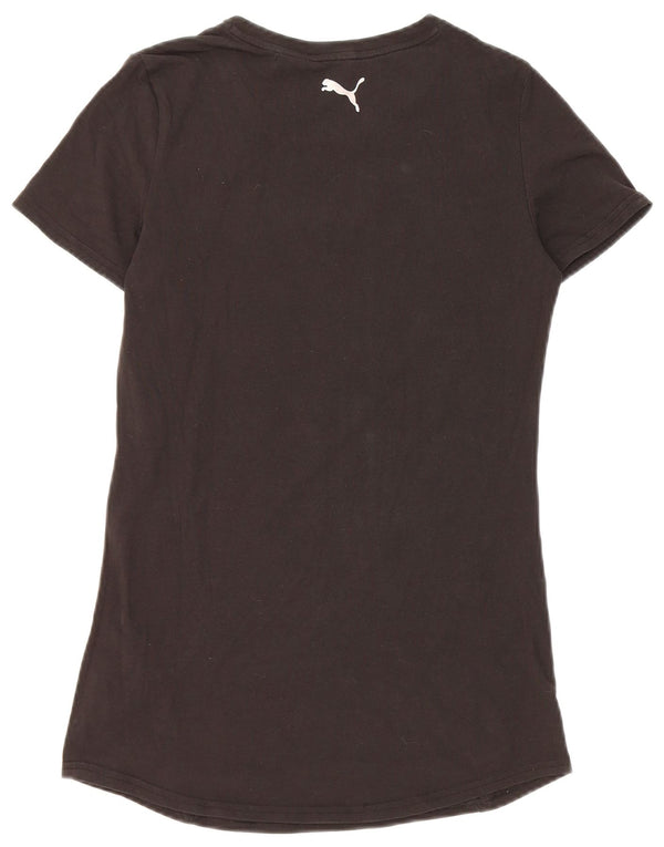Puma Mujer Crop Graphic Camiseta Top UK 12 Medium Negro