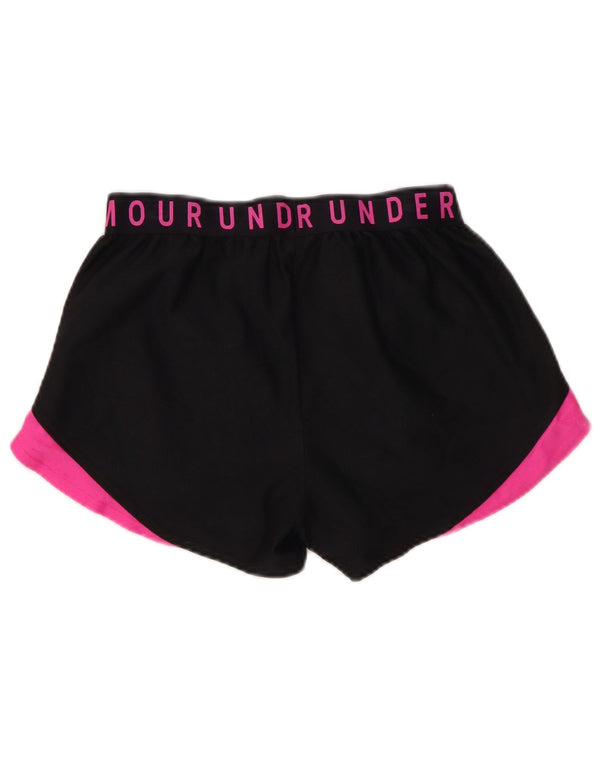 Under Armour Pantalones cortos deportivos gráficos para mujer UK 10 Small Black Colourblock