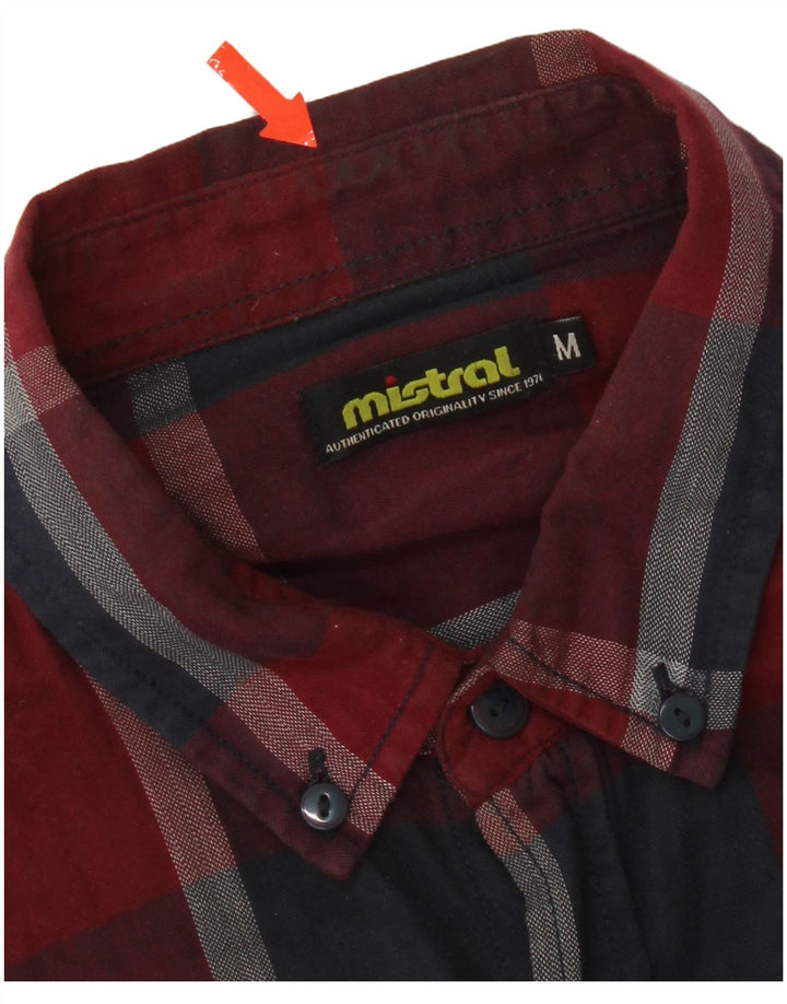 Camisa Mistral Hombre Mediana Cuadros Rojos Algodón