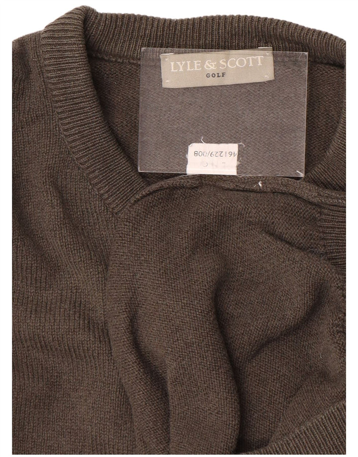 Lyle & Scott Jersey de golf con cuello redondo para hombre, talla grande, gris