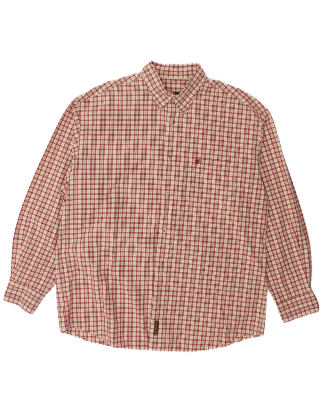 Camisa Timberland Hombre Grande A Cuadros Rojos De Algodón
