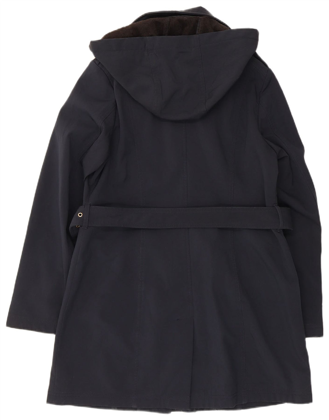 Michael Kors Gabardina con capucha para mujer UK 14 Poliéster azul marino mediano