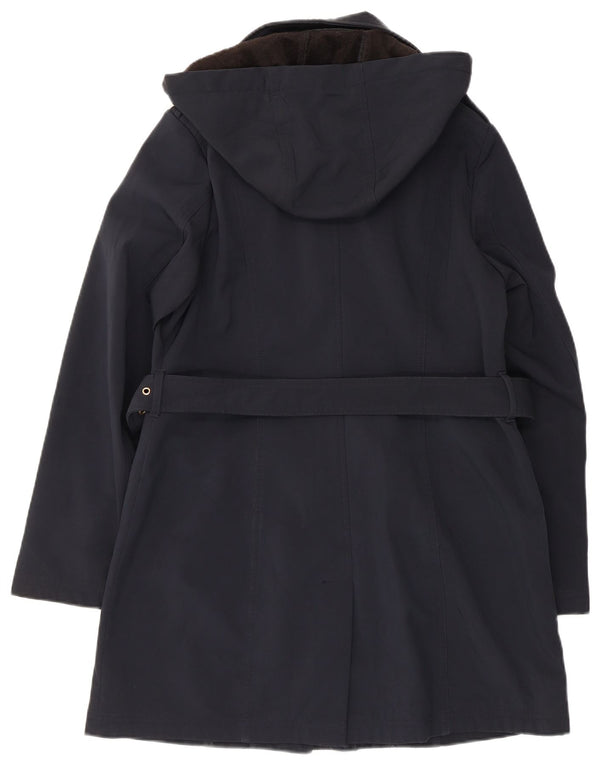 Michael Kors Gabardina con capucha para mujer UK 14 Poliéster azul marino mediano