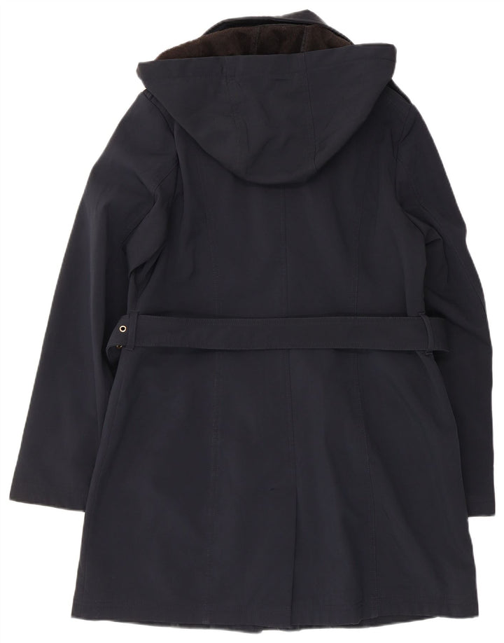 Michael Kors Gabardina con capucha para mujer UK 14 Poliéster azul marino mediano