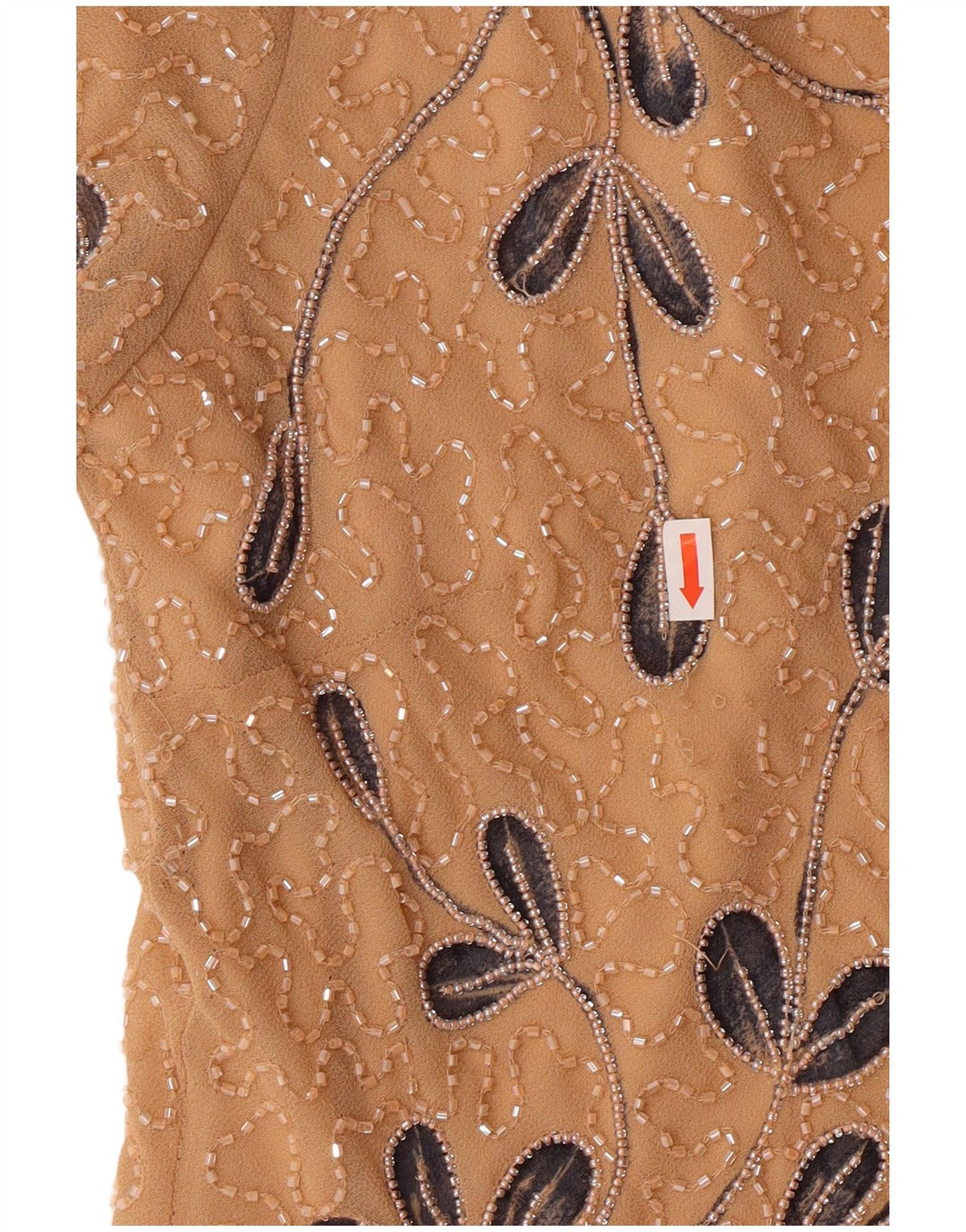 Jacques Vert Blusa para mujer Top UK 12 Poliéster floral beige medio