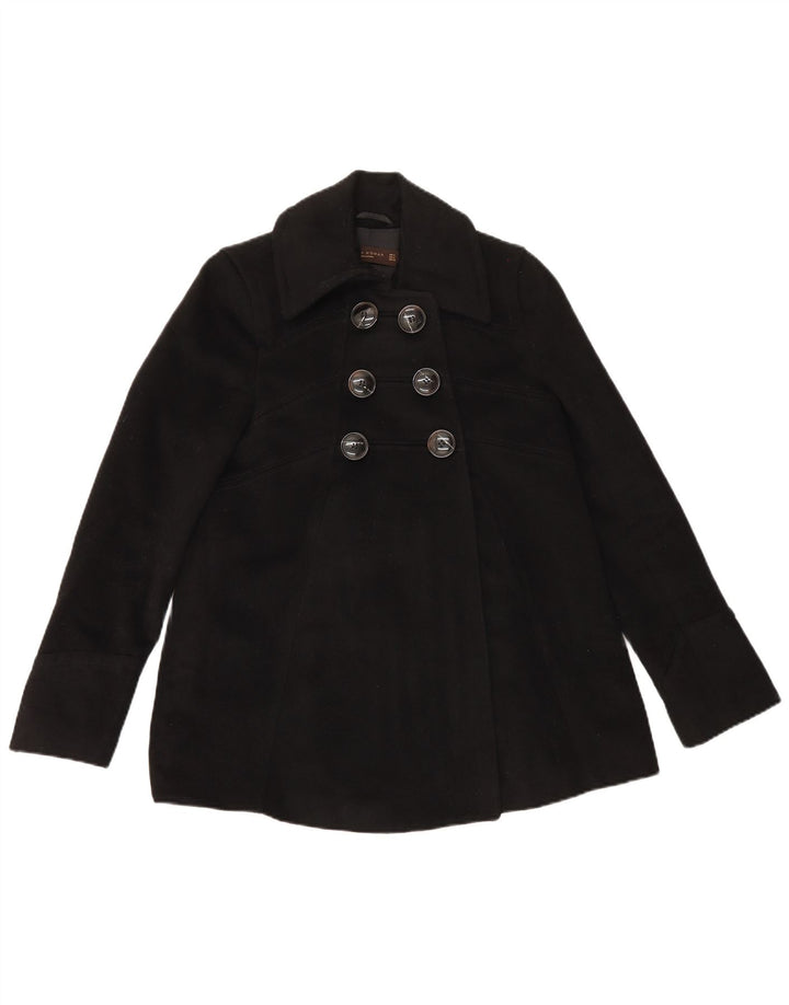 Zara Mujer Chaquetón UK 8 Small Acetato Negro