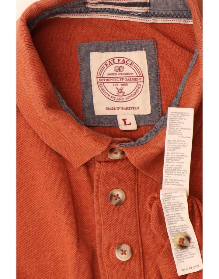 Polo de hombre Fat Face Large de algodón naranja