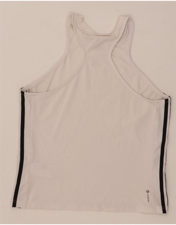 Adidas Mujer Aeroready Slim Fit Chaleco Top UK 14/16 Grande Blanco Poliéster