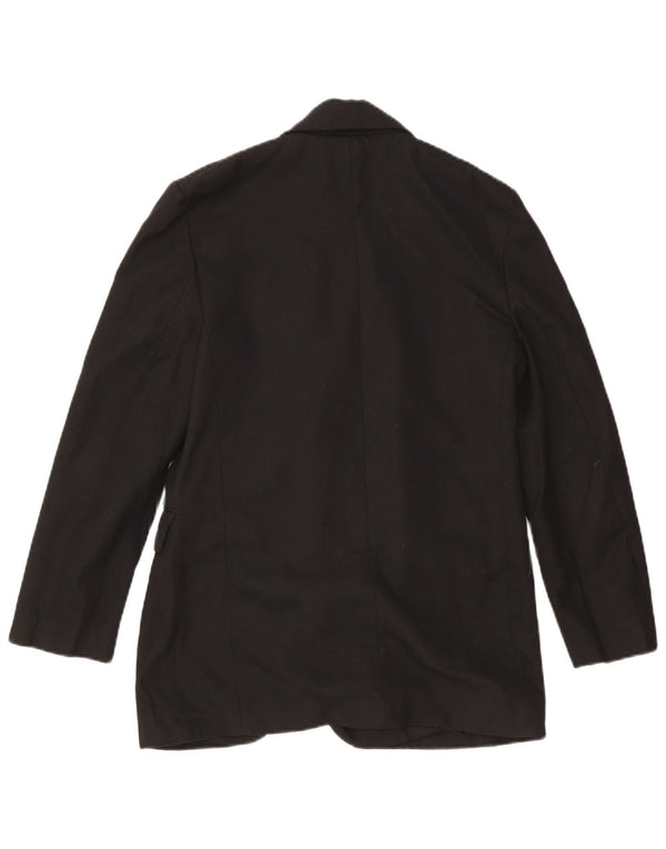 Zara Mujer Chaqueta Blazer De 2 Botones UK 10 Small Viscosa Negra