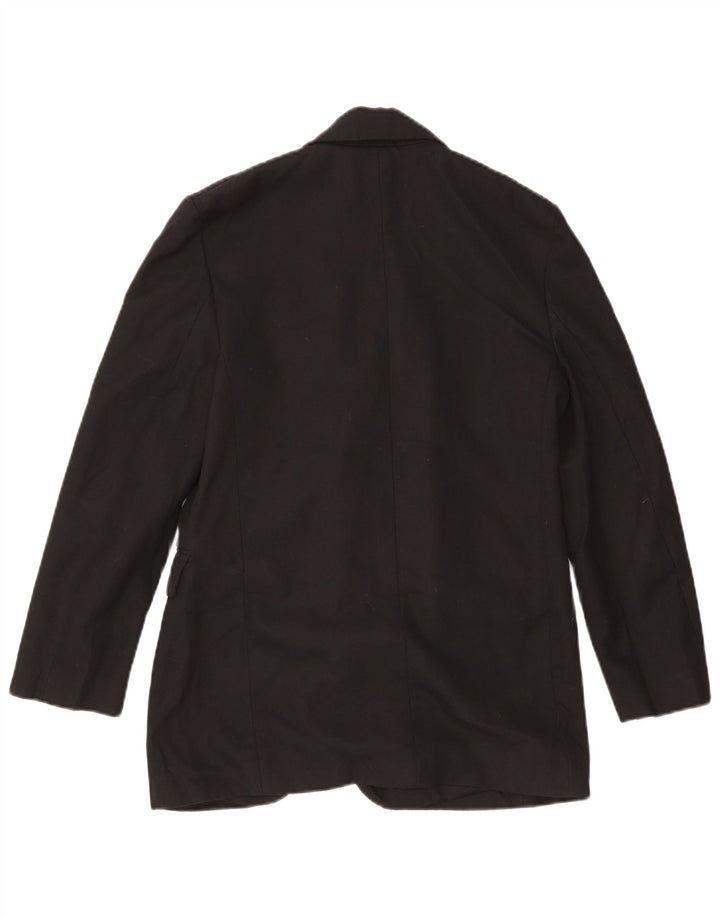 Zara Mujer Chaqueta Blazer De 2 Botones UK 10 Small Viscosa Negra