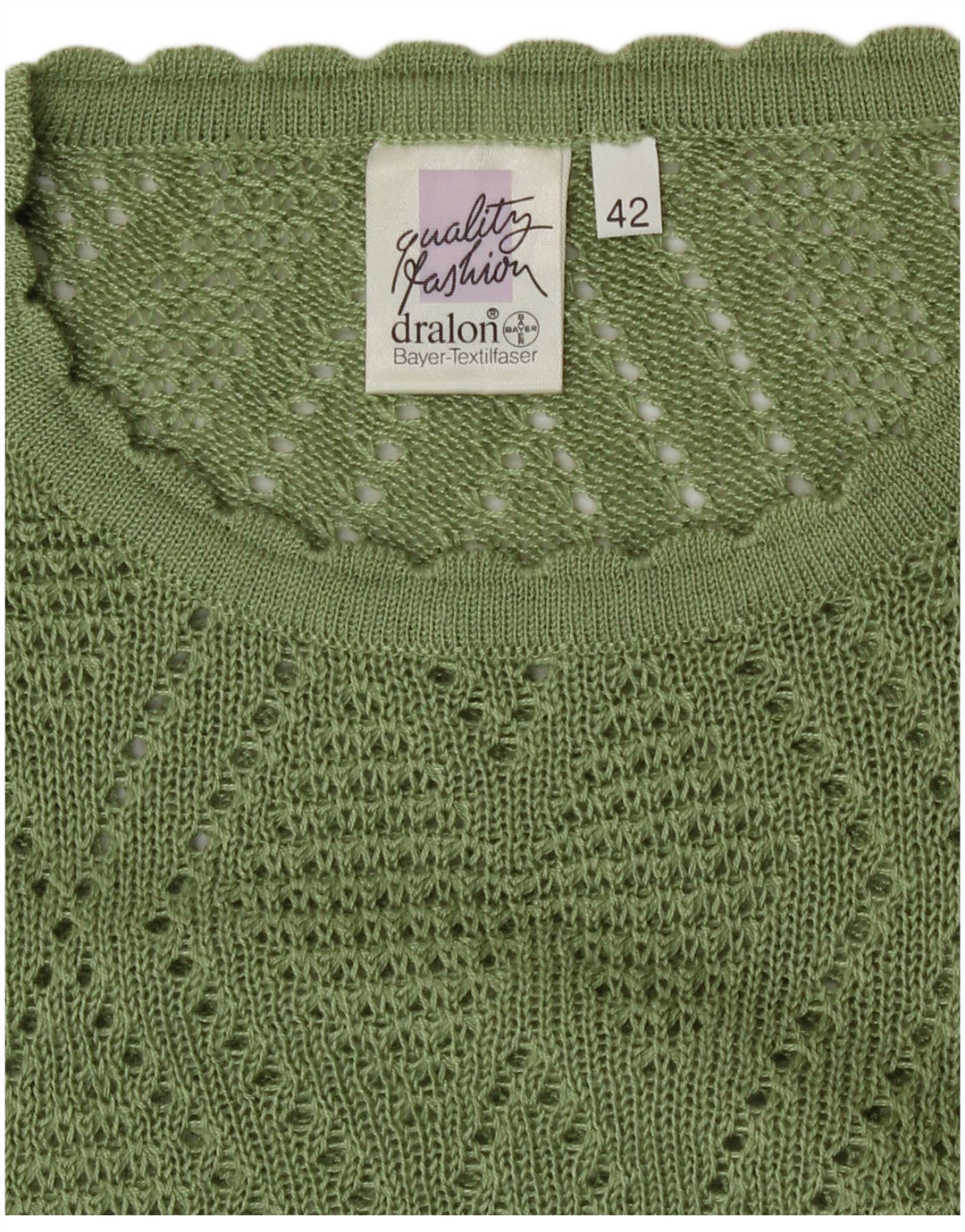 Bayer - Jersey de cuello redondo para mujer, talla 42, acrílico verde grande