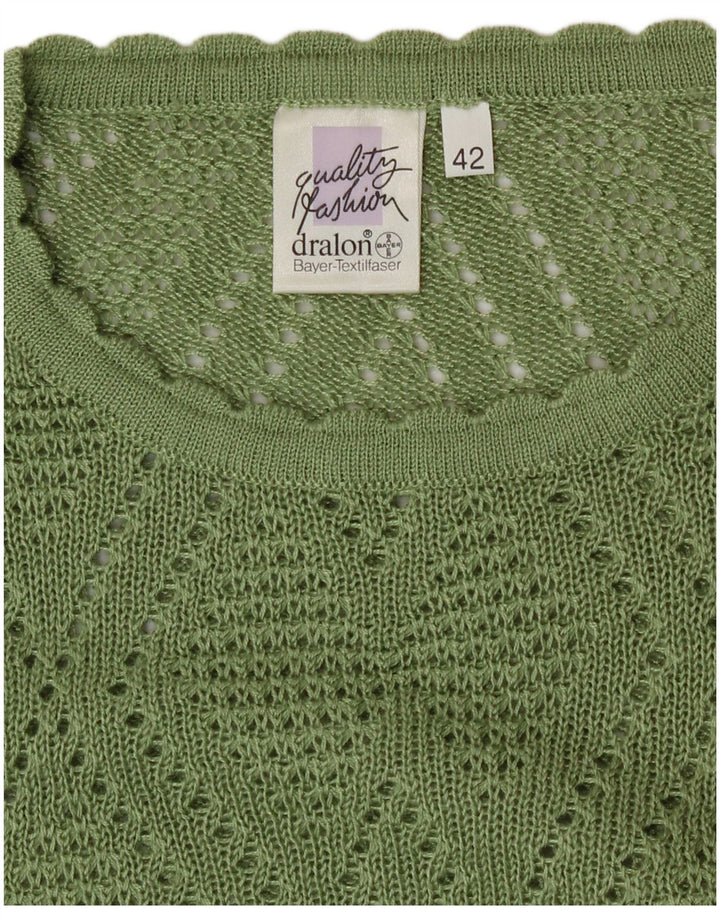 Bayer - Jersey de cuello redondo para mujer, talla 42, acrílico verde grande