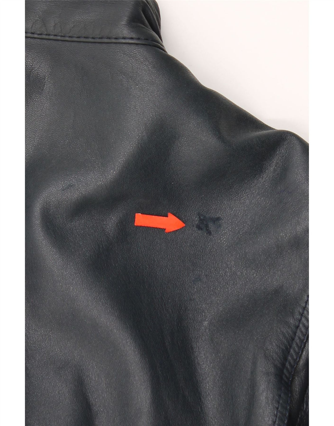 Vintage chaqueta de cuero para hombre Reino Unido 42 XL cuero azul marino
