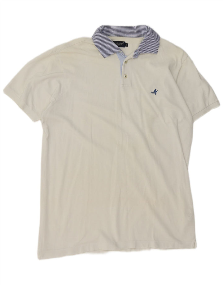 BROOKSFIELD Mens Polo Shirt IT 52 Large White Cotton