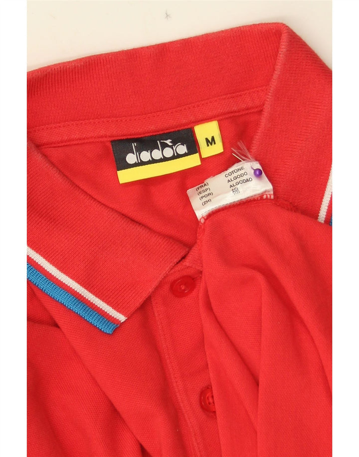 DIADORA Polo Hombre Algodón Rayas Rojo Medio