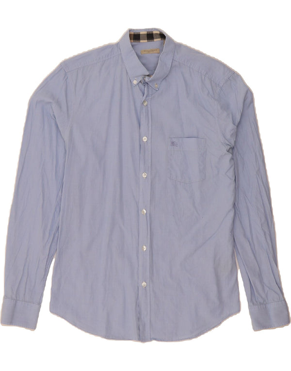 BURBERRY Mens BRIT Shirt Large Blue Cotton