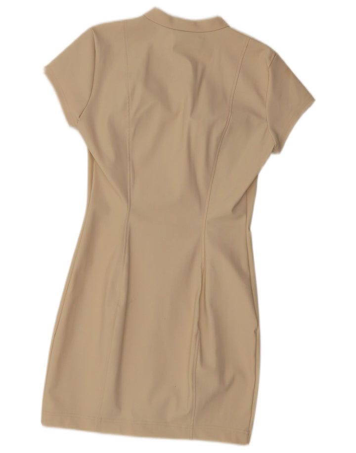 Zara Mujer Vestido Tubo UK 44 Grande Poliamida Beige