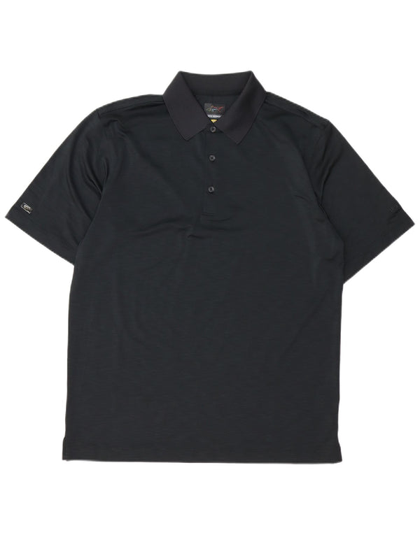 Greg Norman Polo para hombre pequeño poliéster negro