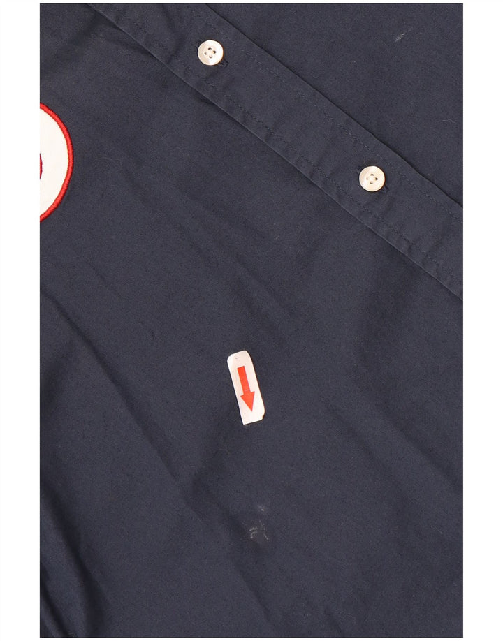 La Martina Hombre Camisa Estampada Small Azul Marino Algodón