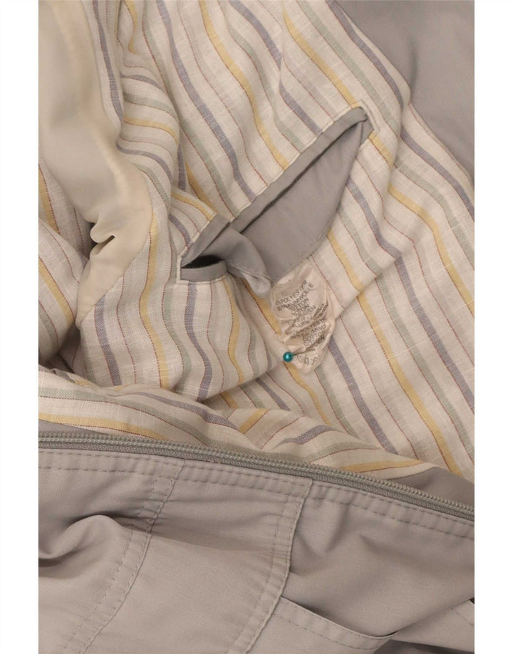 Vintage hombres bomber chaqueta Reino Unido 40 poliéster gris grande