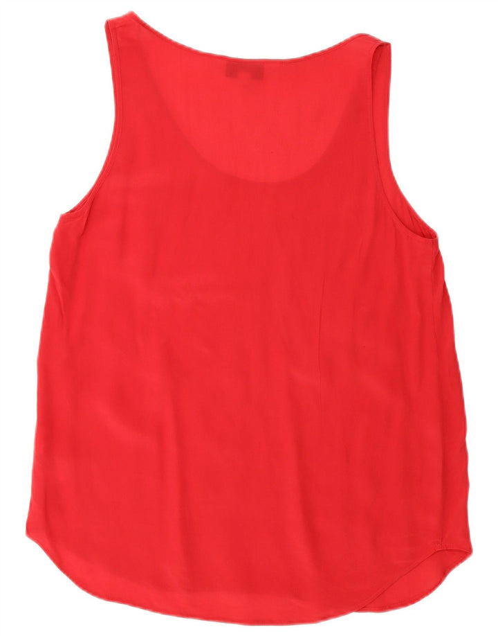 French Connection Blusa sin mangas para mujer UK 10 Small Seda roja