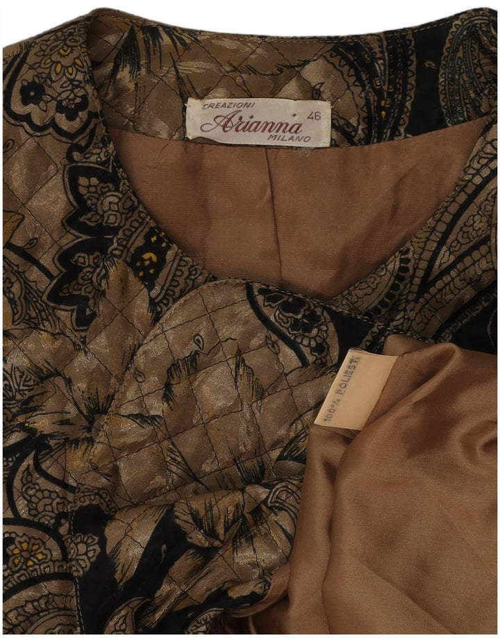 ARIANNA Chaqueta tipo blazer acolchada con 5 botones para mujer IT 46 Large Brown Paisley