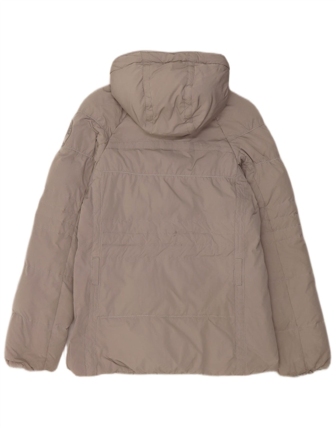 Napapijri Chaqueta acolchada con capucha para mujer UK 10 Small Gris Poliéster