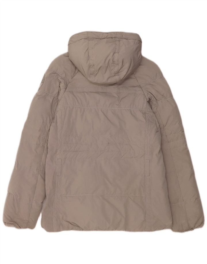 Napapijri Chaqueta acolchada con capucha para mujer UK 10 Small Gris Poliéster