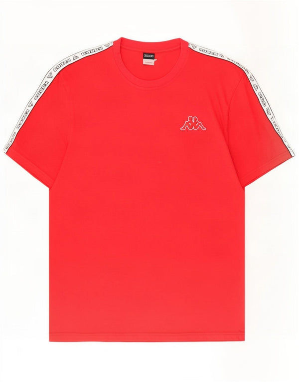 Kappa Hombre Camiseta Gráfica Top Medium Rojo Colorblock Algodón