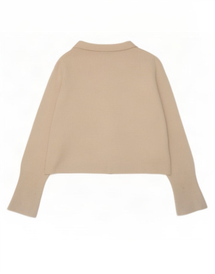 Zara Mujer Suéter Cárdigan Extragrande UK 10 Small Lana Blanca