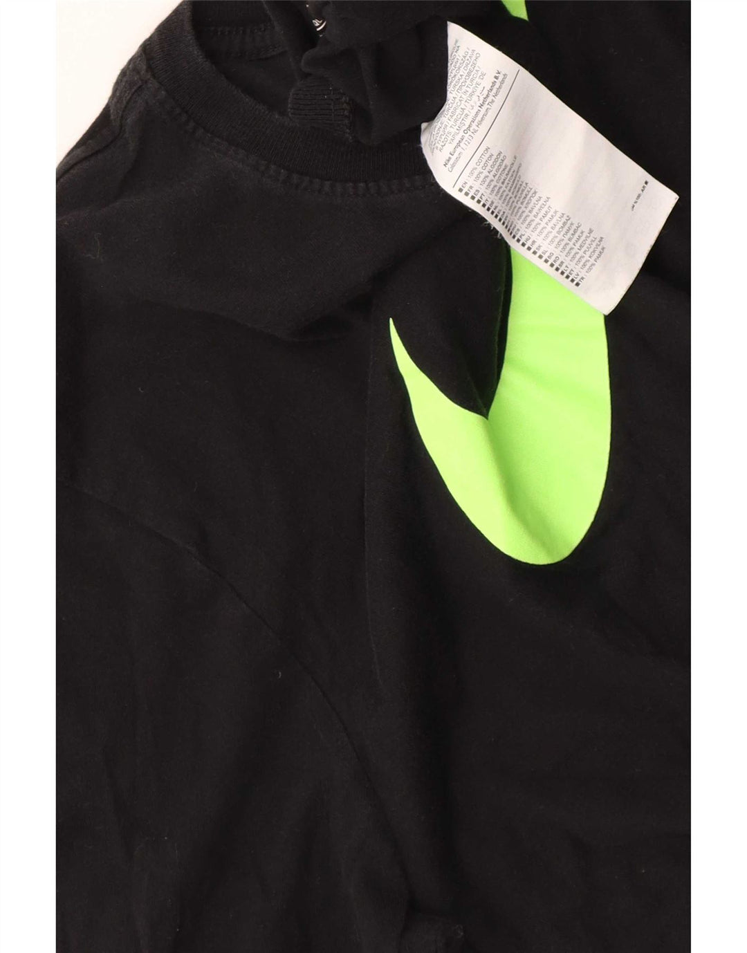 Nike Camiseta gráfica de ajuste atlético para hombre, manga larga, algodón negro mediano