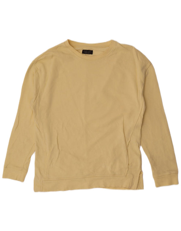 Zara Hombre Sudadera Jumper Small Amarillo Algodón