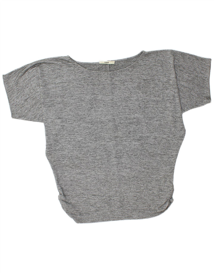 Oasis Camiseta extragrande para mujer UK 10 Small Gris Moteado Poliéster