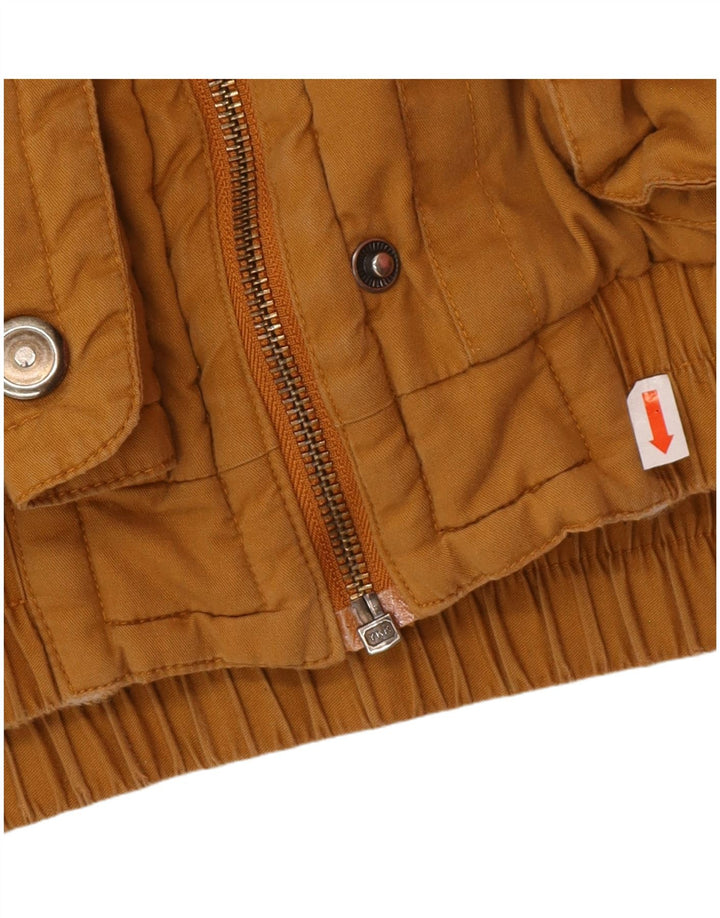 VINTAGE Chaqueta cortavientos de gran tamaño para mujer IT 42 Algodón marrón medio