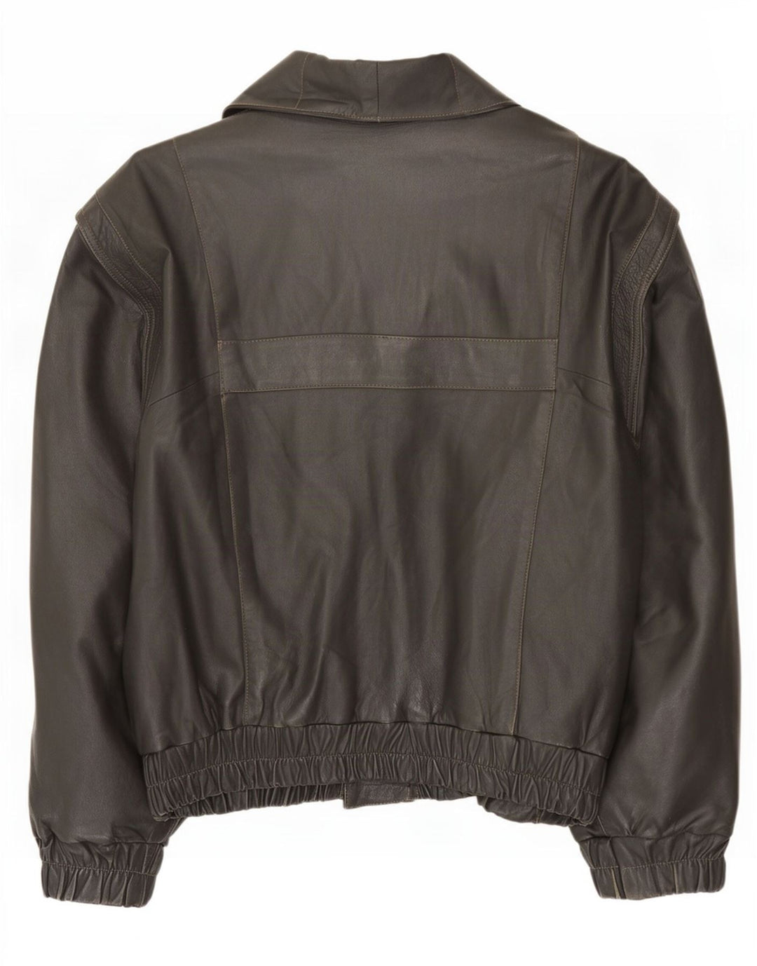 Vintage hombres chaqueta de cuero de ajuste suelto Reino Unido 38 gris medio