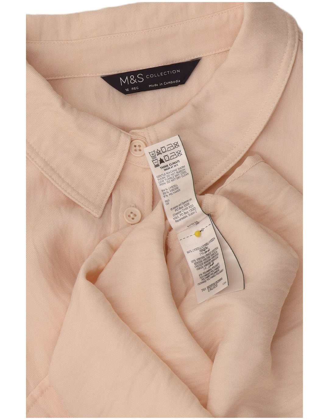 Camisa Marks & Spencer para mujer UK 46 Large Pink Lyocell