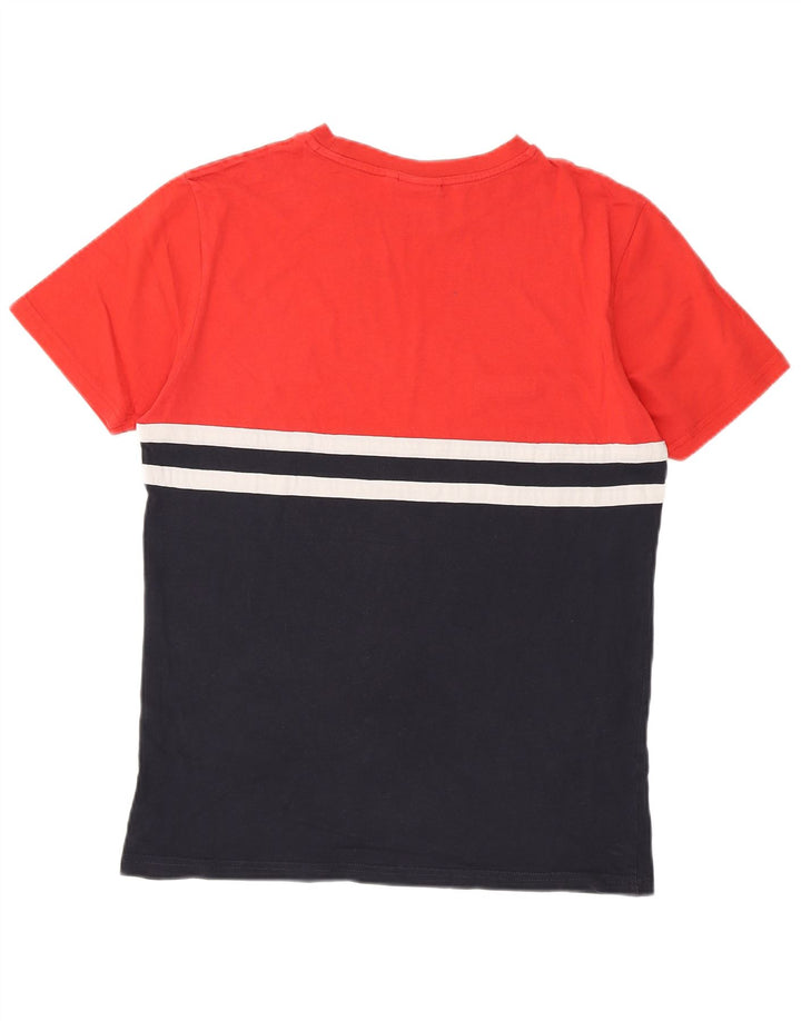 ELLESSE Hombre Heritage Camiseta Top Medium Rojo Colorblock
