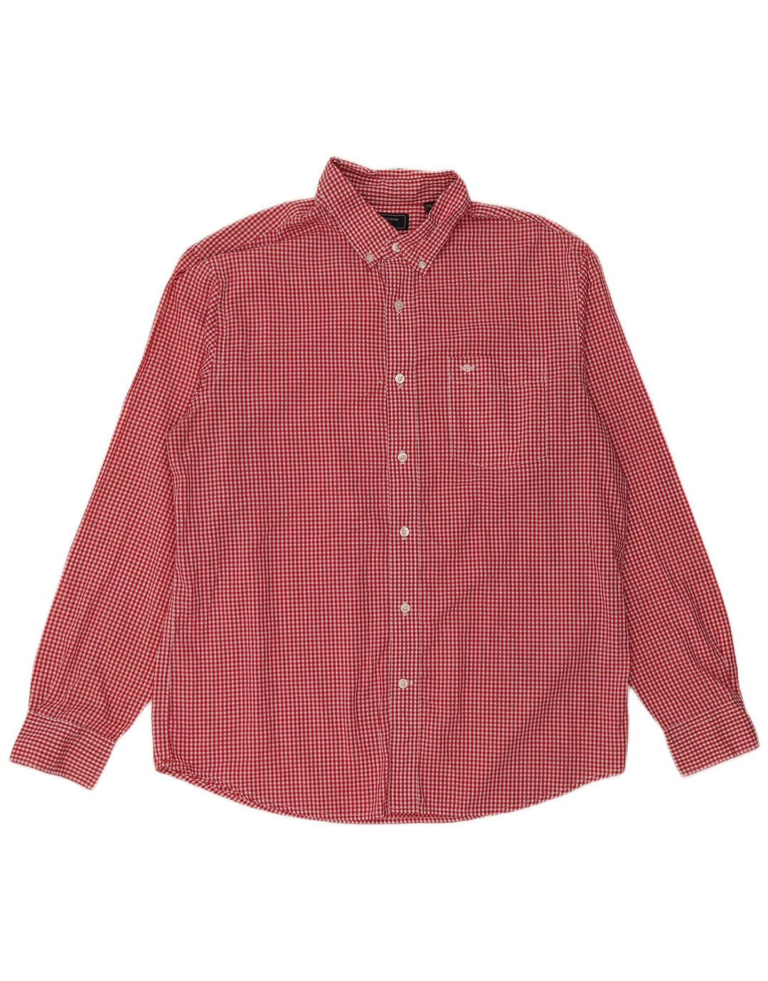 DOCKERS Camisa de hombre grande de algodón a cuadros rojo
